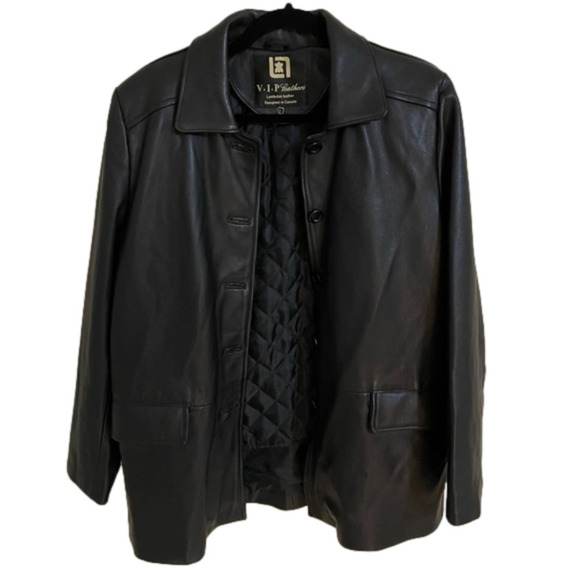 V.i.p Leathers, 100% LambSkin Leather Jacket Removable Quilted Lined Vest Size L - Picture 1 of 10